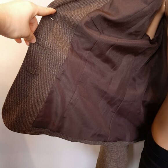 Cleo Blazer Jacket Tweed Flap Pocket Mandarin Fall Winter Business Casual - Picture 9 of 12